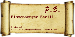 Pissenberger Berill névjegykártya